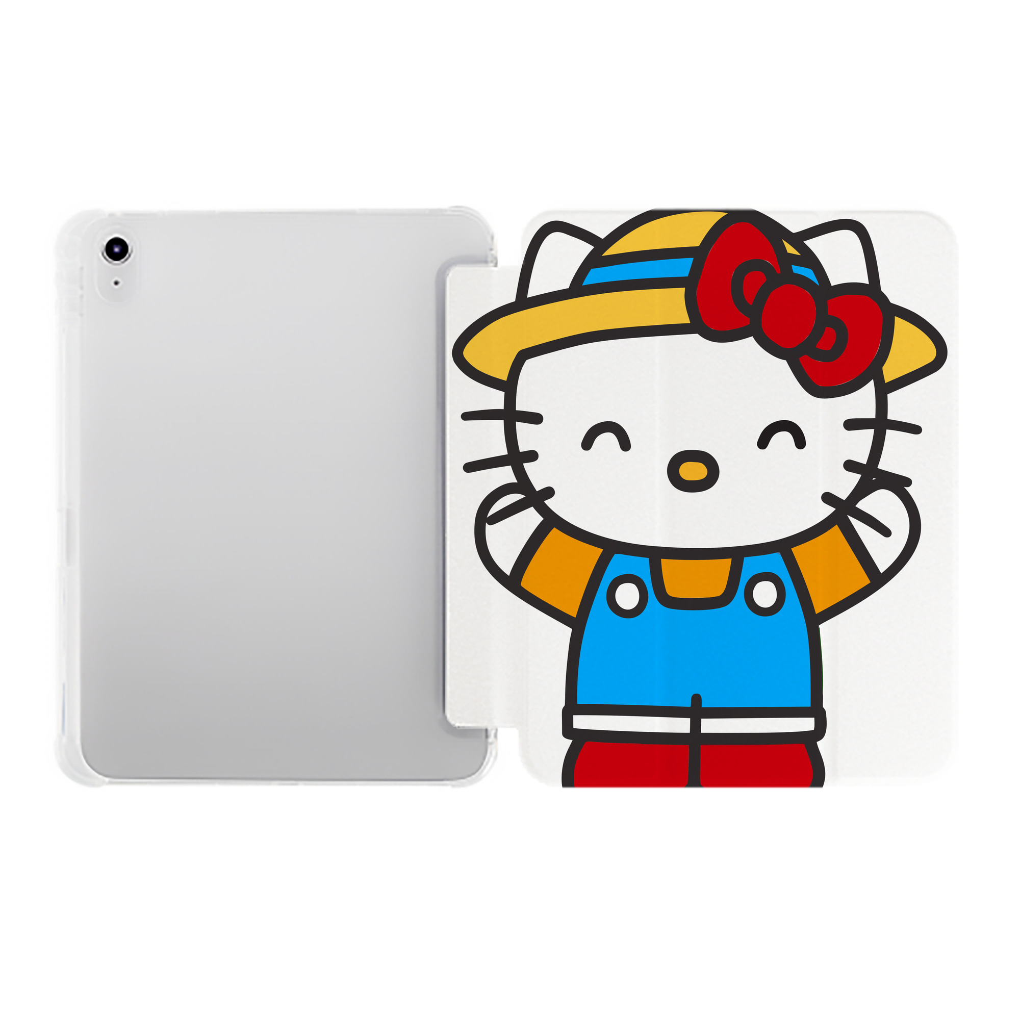 （画像用） Hello Kitty ハローキティ IPad ケース ペン収納付き 三つ折りスタンド PUレザー×シリコン 対応機種9.5/10.5/10.9インチ